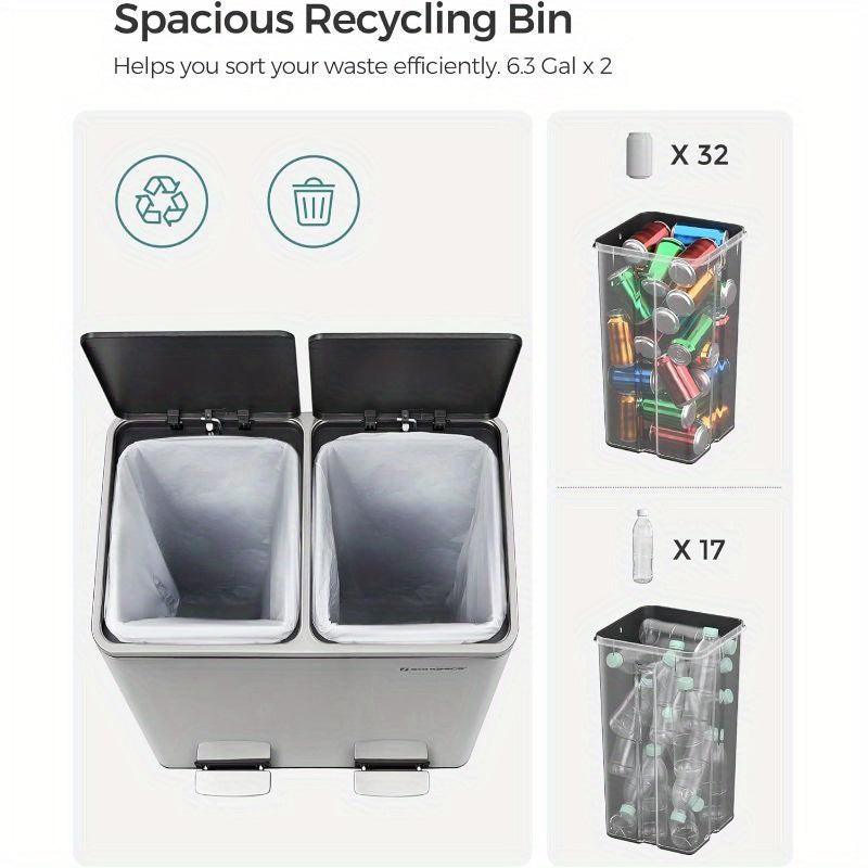 Trashcan SONGMICS 2 x 6.3-Gallon, Dual Garbage Can