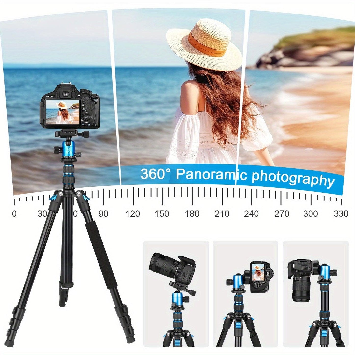 Tripod UEGOGO 82.7in (2.06m) DSLR camera tripod HEAVY-DUTY professional