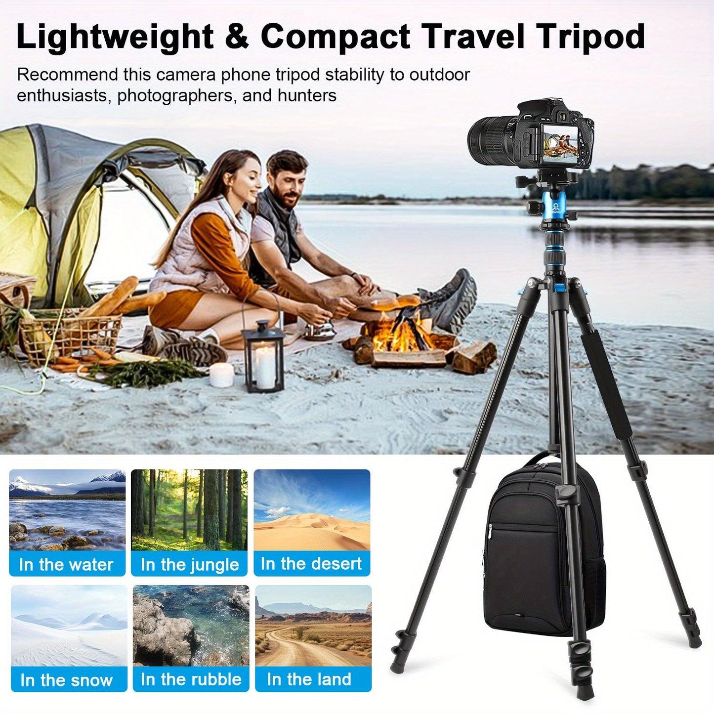 Tripod UEGOGO 82.7in (2.06m) DSLR camera tripod HEAVY-DUTY professional
