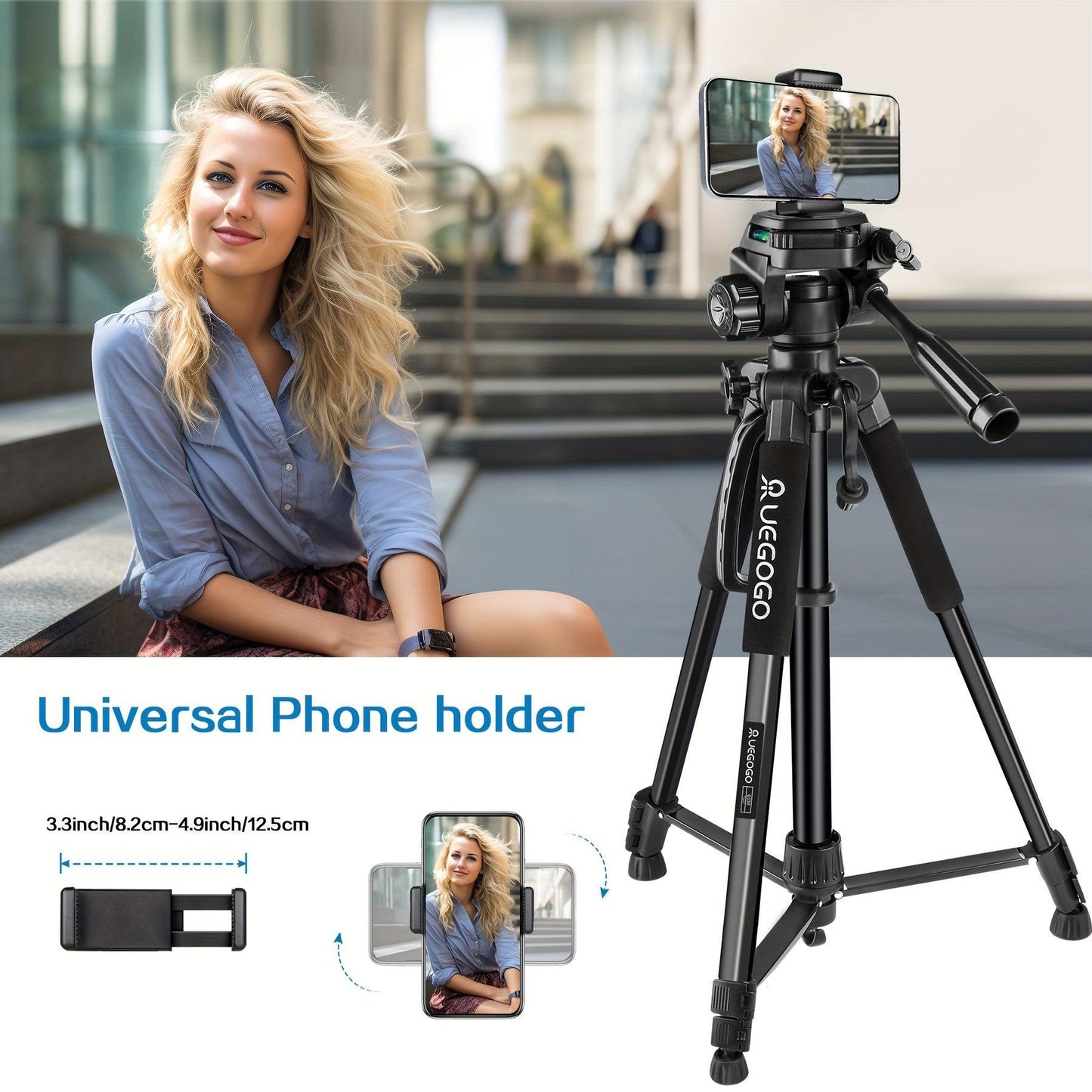 Tripod UEGOGO 60 in (1.52m) Camera/ Mobile Phone