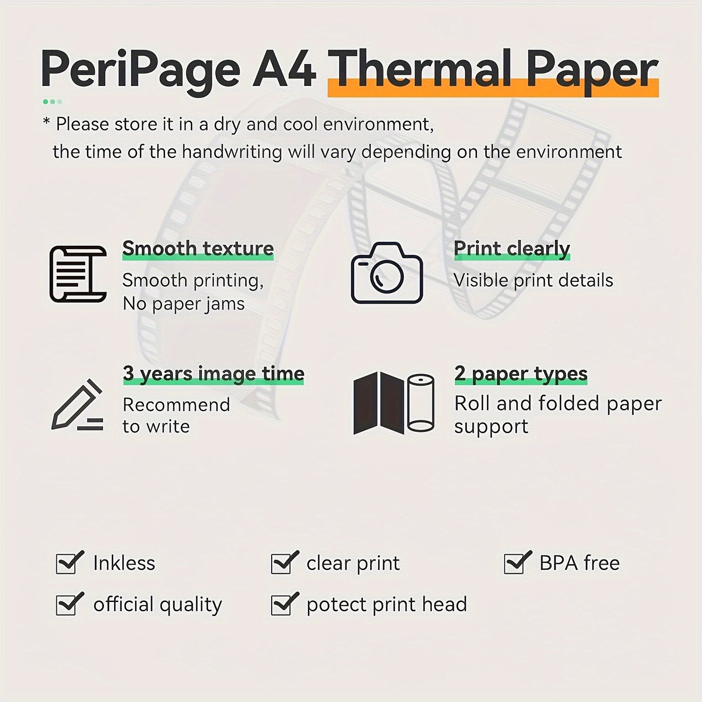 A4 100 sheets of thermal printing paper for A40 8.5 "x11" size