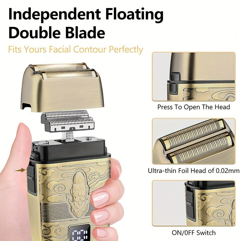 Barber Kit GSKY - T-Blade Trimmer, Nose Hair Trimmer, Hair Shaver Set, Electric Razor - Professional Men's Grooming (bronze Color)