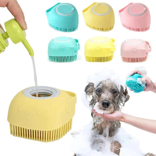 Pet Brush Shampoo Silicone, Massager Bath Brush