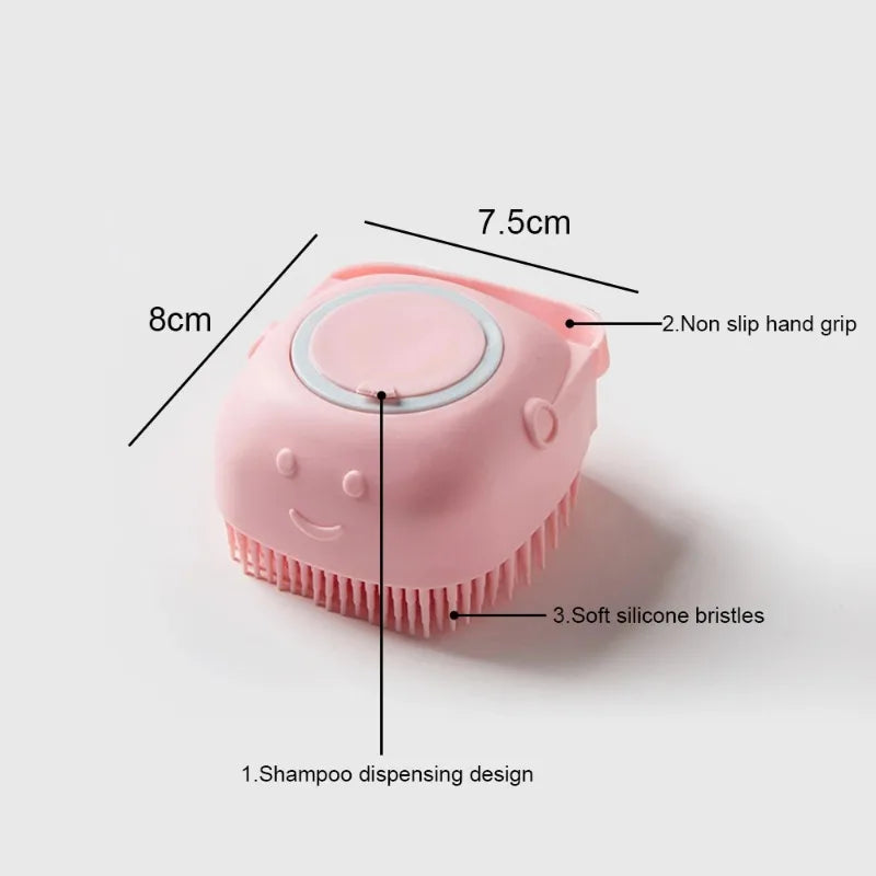 Pet Brush Shampoo Silicone, Massager Bath Brush