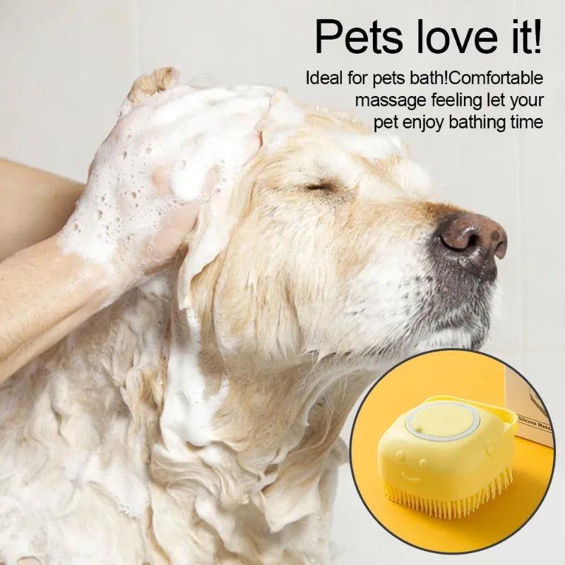 Pet Brush Shampoo Silicone, Massager Bath Brush
