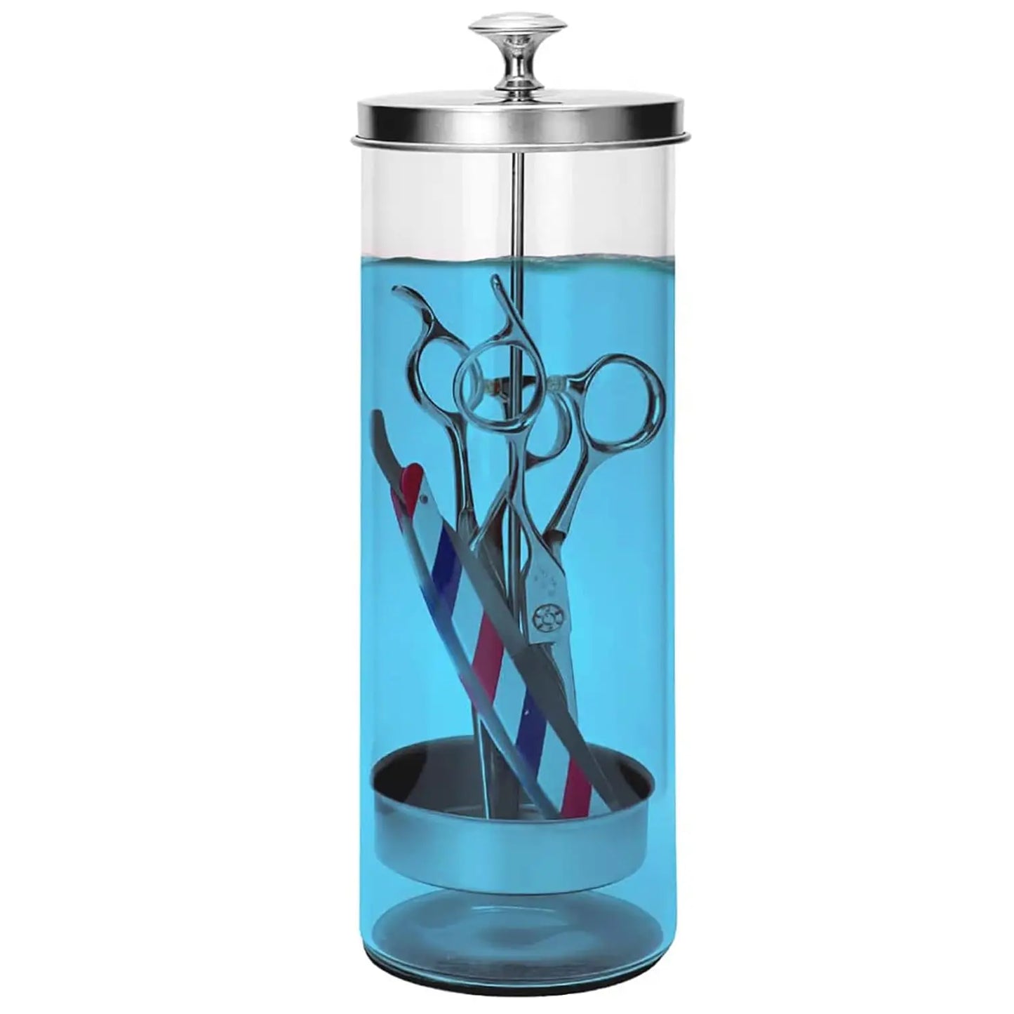 Barbershop Disinfection and Sterilization Jar Beauty Manicurist Stainless Steel Glass