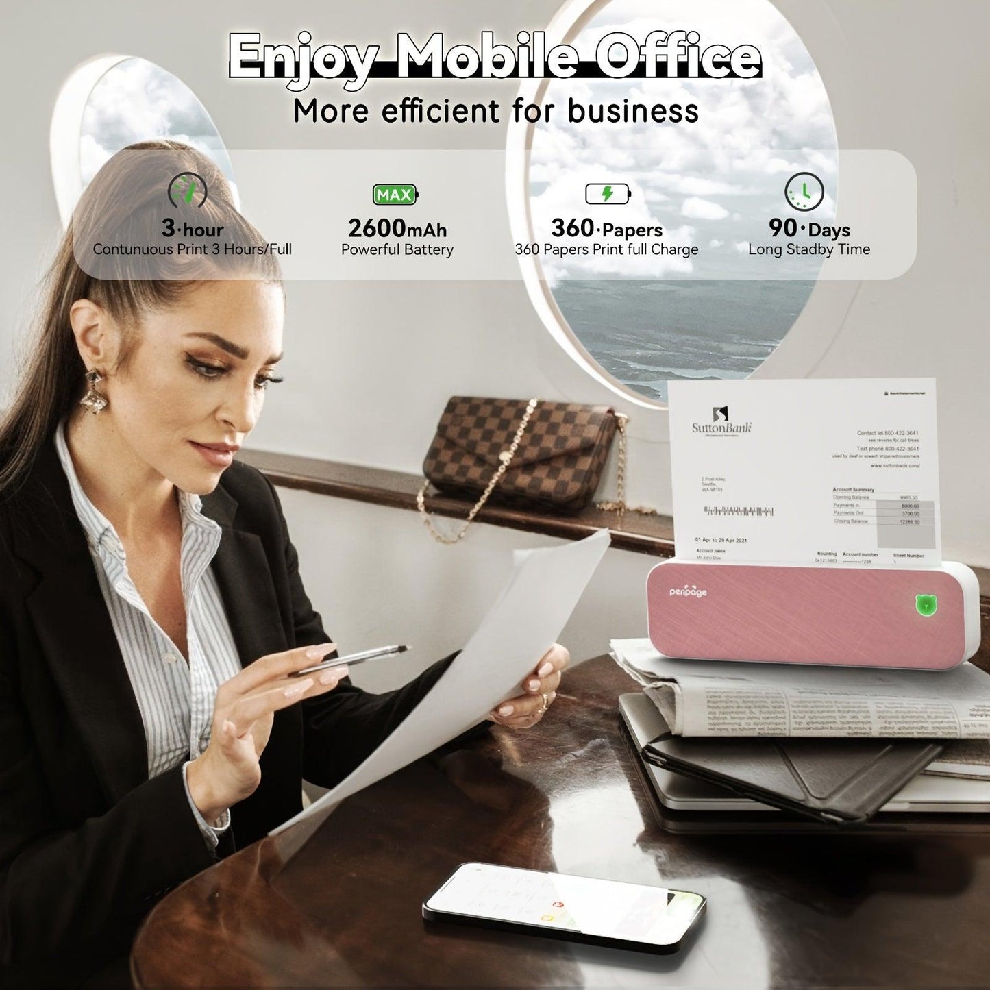 Thermal Printer A40 PERIPAGE PINK