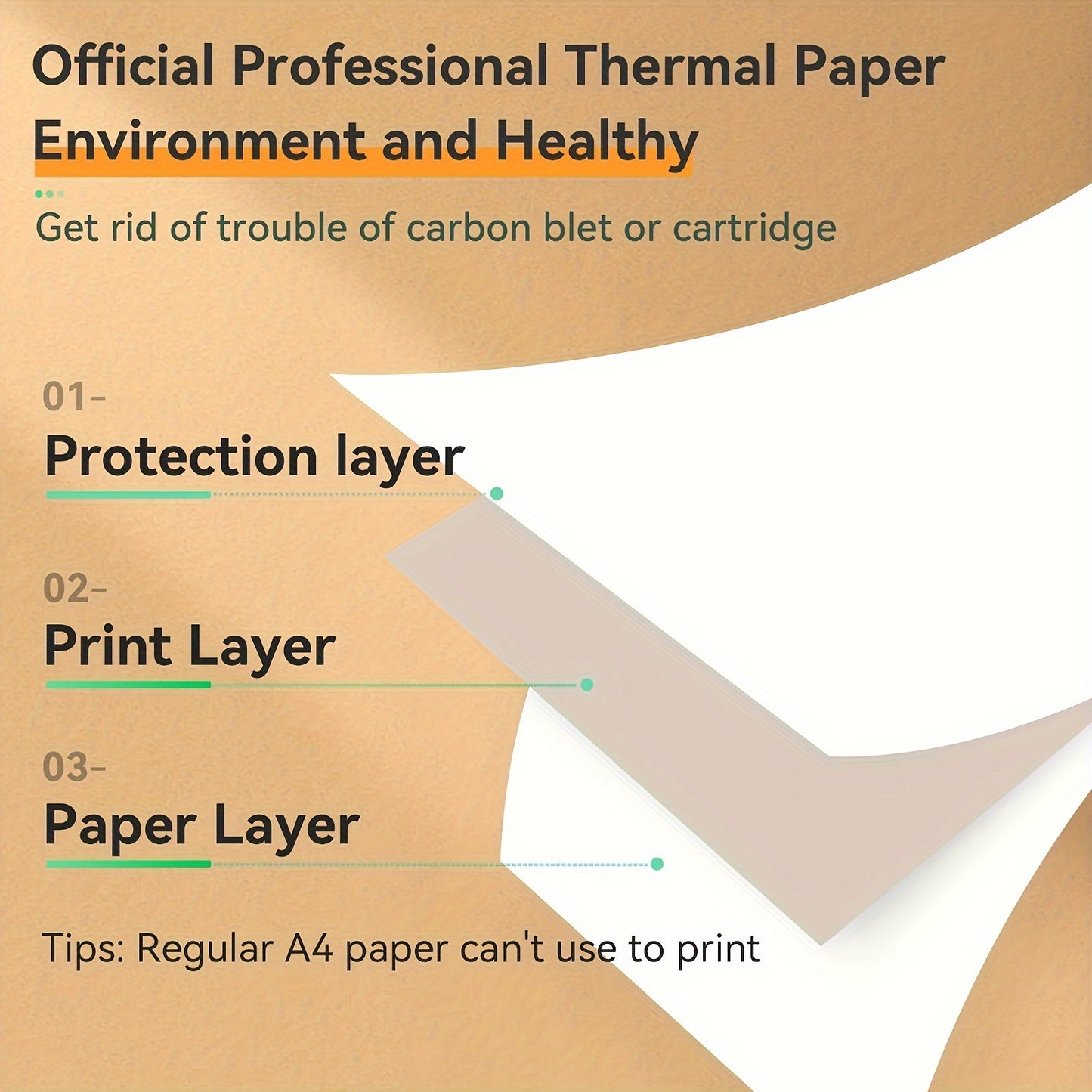 A4 100 sheets of thermal printing paper for A40 8.5 "x11" size