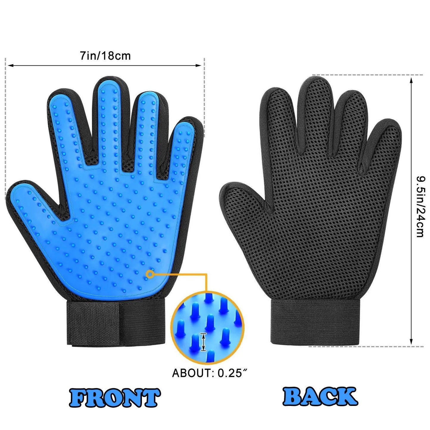Pet Hair Removal Glove Silicone Dog/Cat Hair Remover and Massage