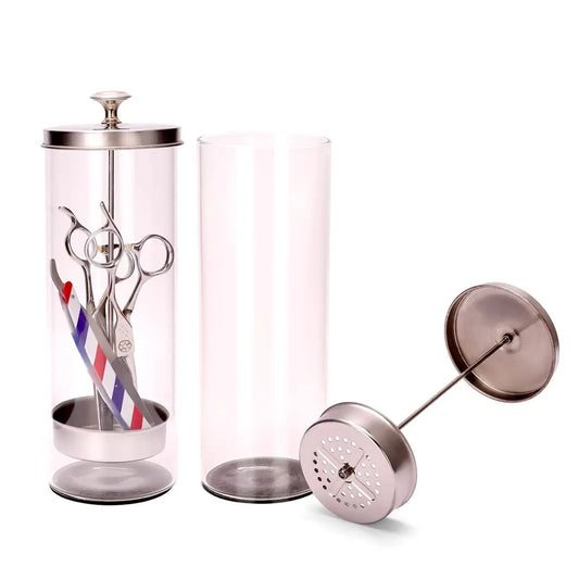 Barbershop Disinfection and Sterilization Jar Beauty Manicurist Stainless Steel Glass